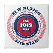 Rode, witte en blauwe New Mexico keramische Tegel Tegeltje (Voorkant)