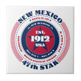 Rode, witte en blauwe New Mexico keramische Tegel Tegeltje