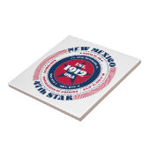 Rode, witte en blauwe New Mexico keramische Tegel Tegeltje (Zijkant)