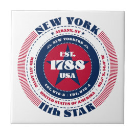 Rode, witte en blauwe New Yorkse keramische Tegel Tegeltje