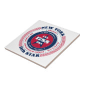 Rode, witte en blauwe New Yorkse keramische Tegel Tegeltje (Zijkant)