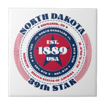 Rode, witte en blauwe North Dakota Keramische Tege