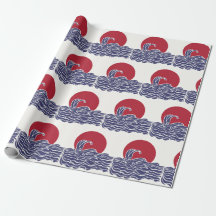 Rode, witte en blauwe oceaan zonsondergang & golve