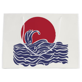 Rode, witte en blauwe oceaan zonsondergang & golve groot cadeauzakje