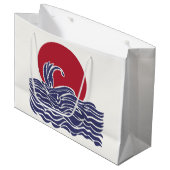 Rode, witte en blauwe oceaan zonsondergang & golve groot cadeauzakje (Voorkant Gekanteld)