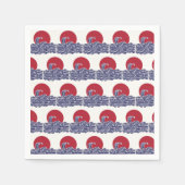 Rode, witte en blauwe oceaan zonsondergang & golve servet (Voorkant)