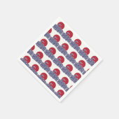 Rode, witte en blauwe oceaan zonsondergang & golve servet (Hoek)