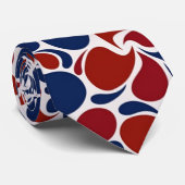 Rode witte en blauwe paisley stropdas (Opgerold)