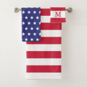 Rode Witte en Blauwe Patriottische Amerikaanse Vla Bad Handdoek (Insitu)