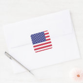 Rode Witte en Blauwe Patriottische Amerikaanse Vla Vierkante Sticker (Envelop)