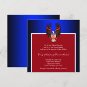Rode, witte en blauwe patriottische huwelijksuitno kaart (Voorkant / Achterkant)