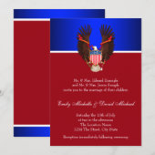 Rode, witte en blauwe patriottische huwelijksuitno kaart (Voorkant / Achterkant)