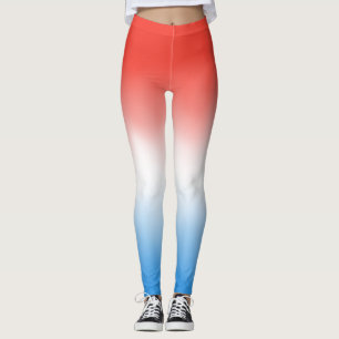 Rode, witte en blauwe patriottische ombre leggings