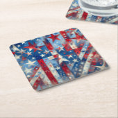 Rode, witte en blauwe Patriottische Onafhankelijkh Kartonnen Onderzetters (Schuin)