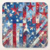 Rode, witte en blauwe Patriottische Onafhankelijkh Kartonnen Onderzetters (Voorkant)