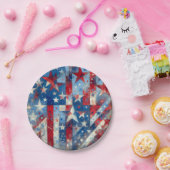 Rode, witte en blauwe Patriottische Onafhankelijkh Papieren Bordje (Feest)