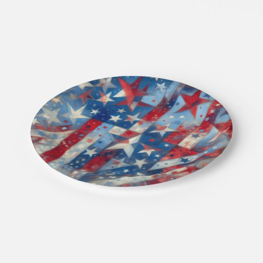 Rode, witte en blauwe Patriottische Onafhankelijkh Papieren Bordje (Gekanteld)