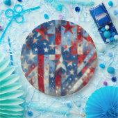 Rode, witte en blauwe Patriottische Onafhankelijkh Papieren Bordje (Feest)