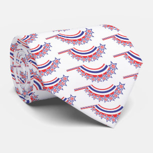 Rode witte en blauwe patriottische print stropdas