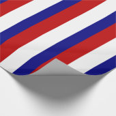 Rode witte en blauwe patriottische strepen cadeaupapier (Hoek)