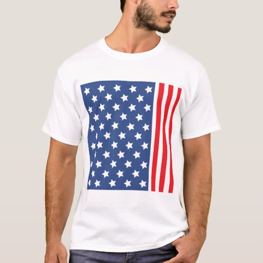 Rode, witte en blauwe patriottische vlag t-shirt (Voorkant)