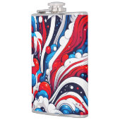 Rode, witte en blauwe Patriottische vlag van de VS Heupfles (Links)