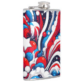 Rode, witte en blauwe Patriottische vlag van de VS Heupfles (Rechts)