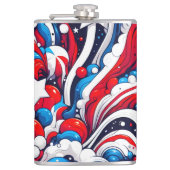 Rode, witte en blauwe Patriottische vlag van de VS Heupfles (Voorkant)