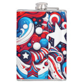 Rode, witte en blauwe Patriottische vlag van de VS Heupfles (Achterkant)