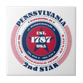 Rode, witte en blauwe Pennsylvania keramische Tege Tegeltje