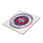 Rode, witte en blauwe Pennsylvania keramische Tege Tegeltje (Zijkant)