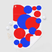 Rode, witte en blauwe pokkendots golfhanddoek (Insitu)