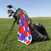 Rode, witte en blauwe pokkendots golfhanddoek (Groen)