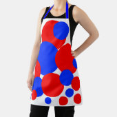 Rode, witte en blauwe pokkendots schort (Insitu)