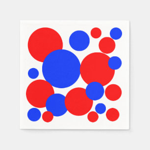 Rode, witte en blauwe pokkendots servet
