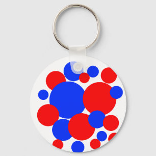 Rode, witte en blauwe pokkendots sleutelhanger