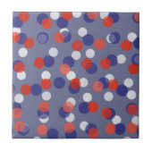 rode, witte en blauwe polka stippen tegeltje (Voorkant)