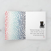 Rode Witte en Blauwe Pootjes Grappige Zwarte Kat V Kaart (Binnen)