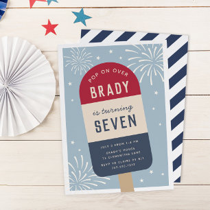 Rode Witte en Blauwe Pop Kinderen van Birthday Pa Kaart