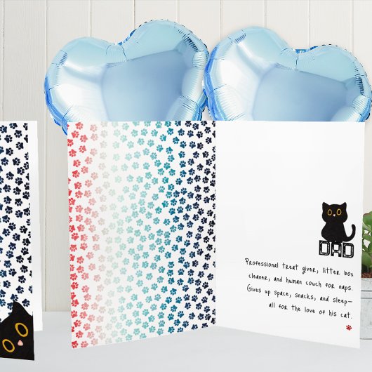 Rode Witte en Blauwe Poten Grappige Zwarte Kattenv Kaart