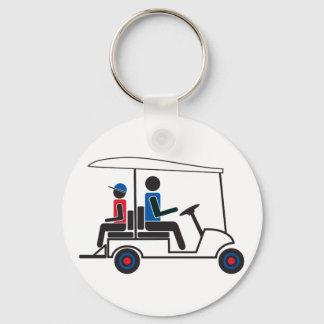rode, witte en blauwe PTC GA-serie Golf Cart Sleutelhanger
