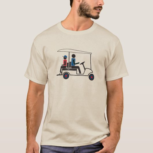 rode, witte en blauwe PTC GA-serie Golf Cart T-shirt (Voorkant)