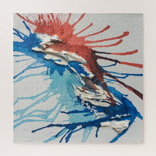 Rode witte en blauwe puzzel (Verticaal)