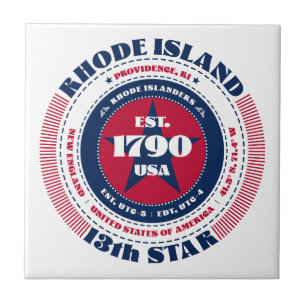 Rode, witte en blauwe Rhode Island keramische Tege Tegeltje