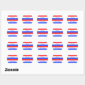 Rode, Witte en Blauwe Rij Vierkanten Sticker (Vel)