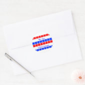 Rode, Witte en Blauwe Rij Vierkanten Sticker (Envelop)