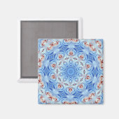 Rode witte en blauwe rozen abstracte magneet (Voorkant / Achterkant)