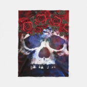 Rode, witte en blauwe schedel fleece deken (Voorkant)