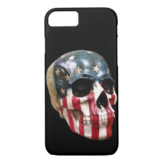 Rode Witte en blauwe schedel in telefoongevallen Case-Mate iPhone Case (Achterkant)