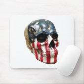 Rode Witte en blauwe schedel Muismat (Met muis)